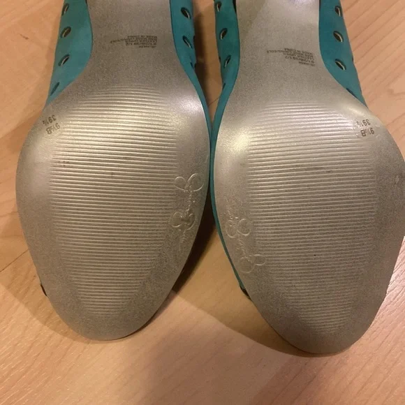 Jessica Simpson turquoise & black pumps women 9.5 - Picture 8 of 10